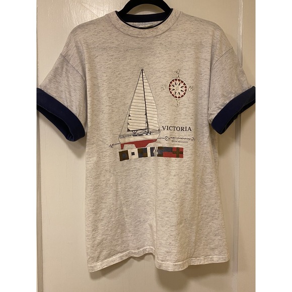 Cityscape Other - Victoria Sailboat Graphic T-Shirt M Vintage Single Stitch
